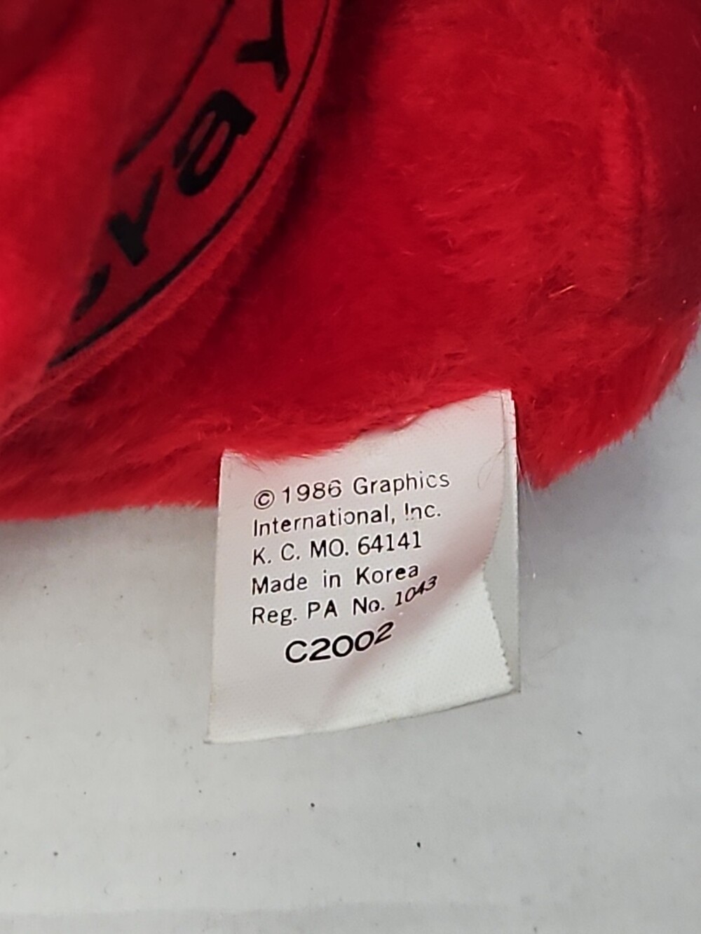Vintage 1986 Crayola Teddy Bear Plush | Red Crayon Shirt | 7" Stuffed Animal | - Picture 5 of 16